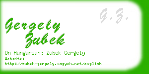 gergely zubek business card